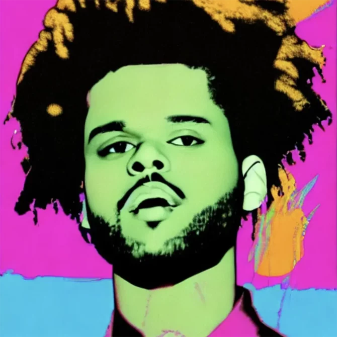 The Weeknd in the style of Andy Warhol     8